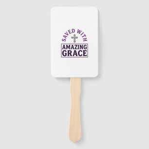 Amazing Grace Christian Cross Vintage Hand Fan