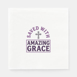 Amazing Grace Christian Cross Vintage Napkin