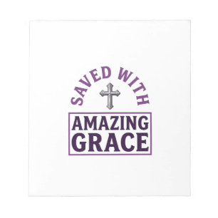 Amazing Grace Christian Cross Vintage Notepad