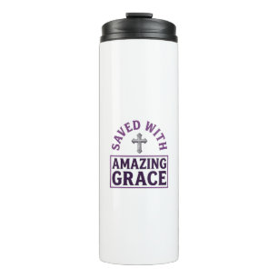 Amazing Grace Christian Cross Vintage Thermal Tumbler