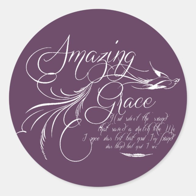 Amazing Grace   Classic Round Sticker (Front)