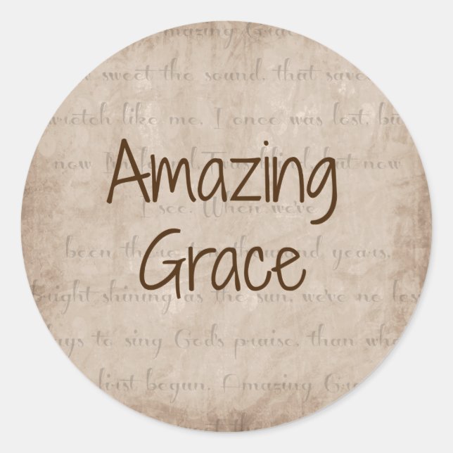 Amazing Grace Classic Round Sticker (Front)