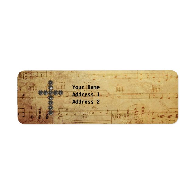 Amazing Grace Cross on Vintage Music Sheet Custom (Front)
