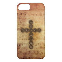 Amazing Grace Cross on Vintage Sheet Music