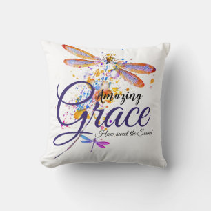 Amazing Grace Dragonfly splatter  Cushion