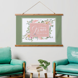 Amazing Grace floral  Hanging Tapestry