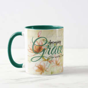 Amazing Grace Flowers and dragonfly Mug