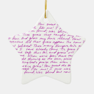 Amazing Grace handwritten lyrics Ceramic Tree Decoration