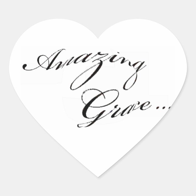Amazing Grace Heart Sticker (Front)
