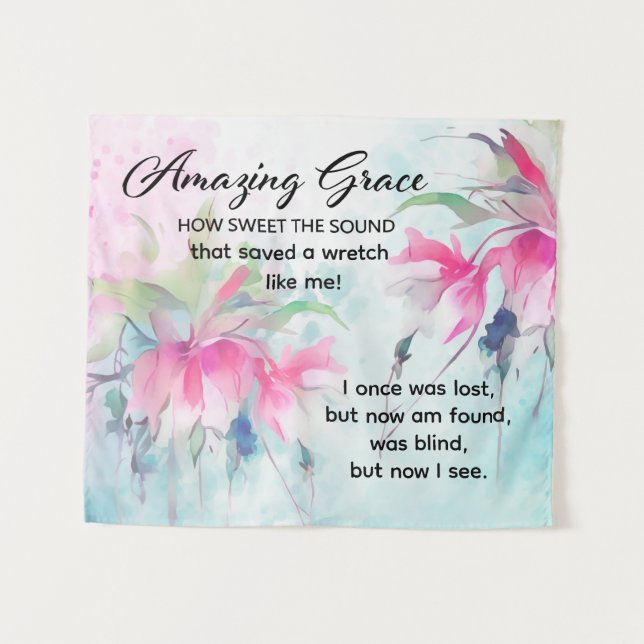 Amazing Grace How Sweet the Sound Christian Hymn  Tapestry (Front (Horizontal))