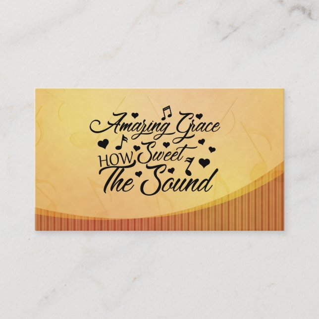 Amazing Grace How Sweet the Sound Hymn Business Card (Front)