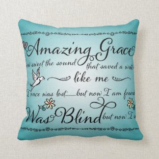 Amazing Grace How Sweet the Sound Word Art Cushion