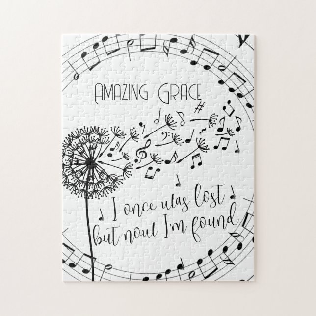 Amazing Grace Hymn Dandelion Christian Jigsaw Puzzle (Vertical)