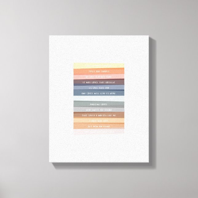 Amazing Grace Lyric Colourful Canvas Art (Front)