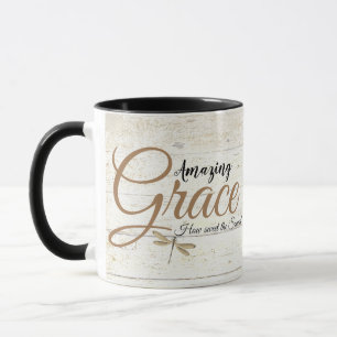 Amazing grace on wood  mug