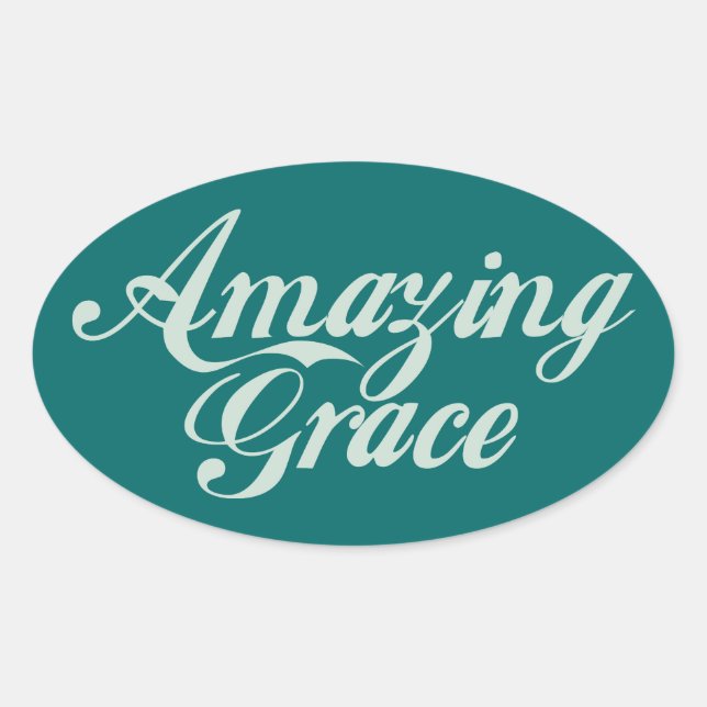 Amazing Grace Oval Sticker (Front)