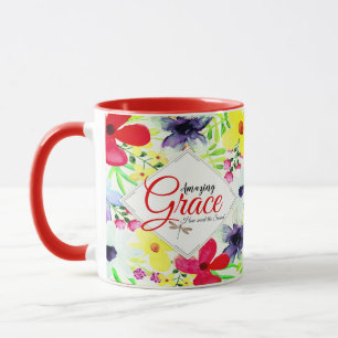 Amazing Grace Personalised floral   Mug
