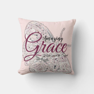 Amazing Grace pink butterfly Cushion