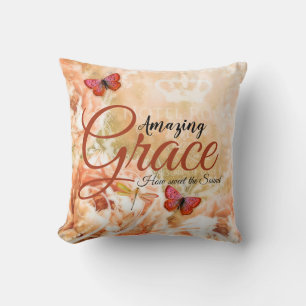 Amazing Grace Soft peach floral Cushion
