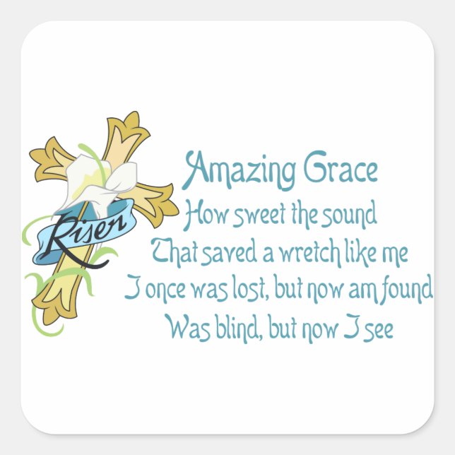 Amazing Grace Square Sticker (Front)