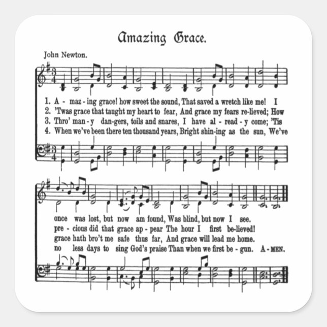 AMAZING GRACE-STICKER SQUARE STICKER (Front)