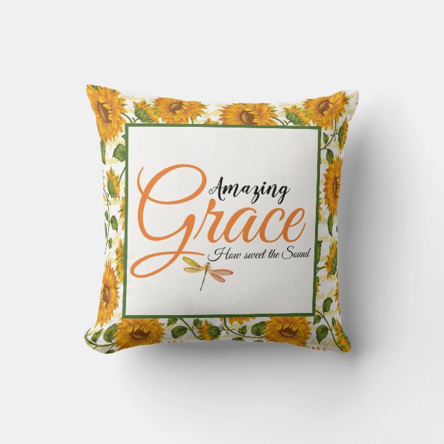 Amazing Grace Sunflowers  Cushion (Front)