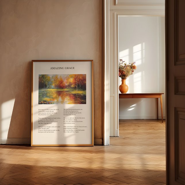 Amazing Grace Vintage Minimal Hymn Wall Art  (Amazing Grace Printable Wall Decor, Christian Hymn Printable for Home Decor, Vintage Christian Home )