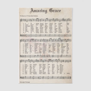 Amazing Grace - Vintage Music Sheet