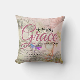 Amazing Grace vintage pink Cushion