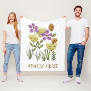 Amazing Grace Wildflowers Fleece Blanket