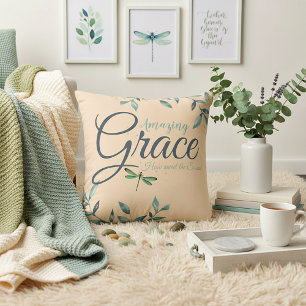 Amazing grace with leaves cushion