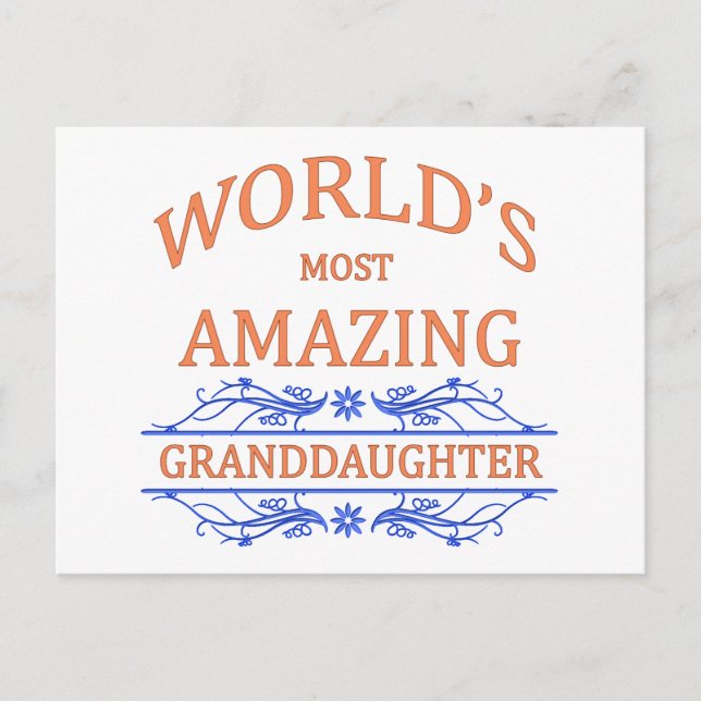 Amazing Granddaughter Postcard (Front)