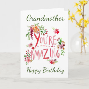 AMAZING **GRANDMOTHER** ON YOUR BIRTHDAY CARD