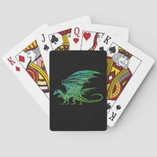 Amazing Green Dragon Mosaic  Bicycle Playing Cards