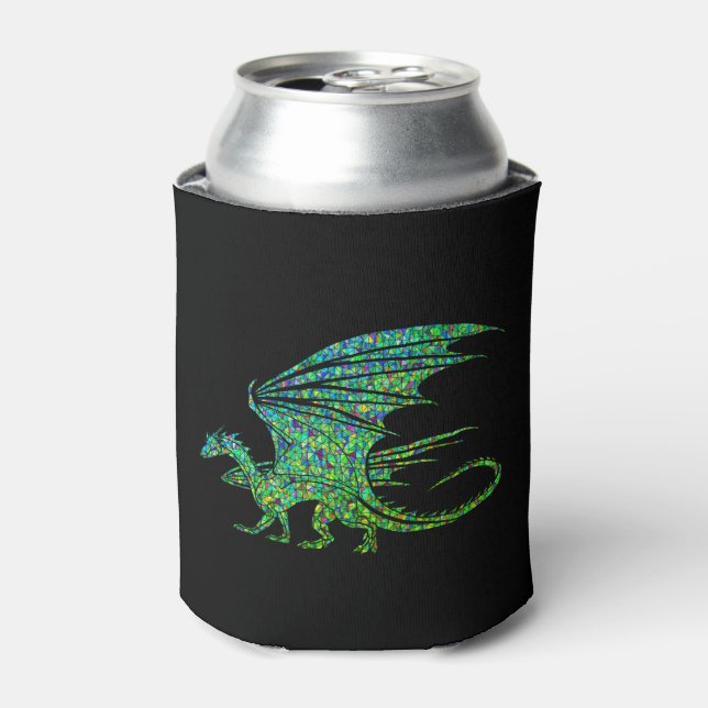 Amazing Green Dragon Mosaic  Can Cooler (Can Front)