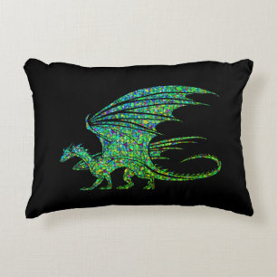 Amazing Green Dragon Mosaic Decorative Cushion
