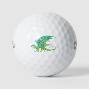 Amazing Green Dragon Mosaic Golf Balls