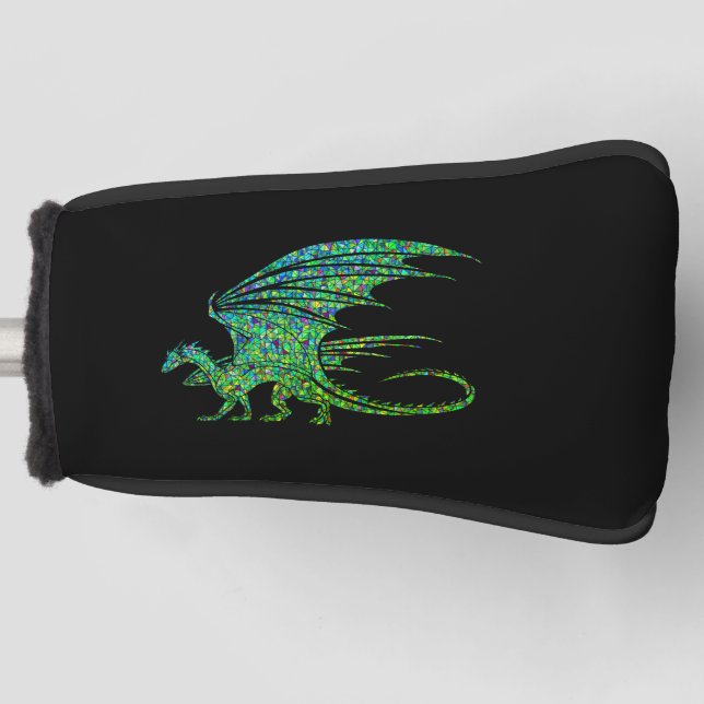 Amazing Green Dragon Mosaic  Golf Head Cover (Front)