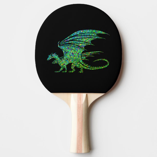 Amazing Green Dragon Mosaic  Ping Pong Paddle (Front)