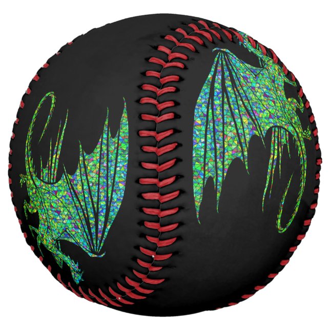 Amazing Green Dragon Mosaic  Softball (Angled)