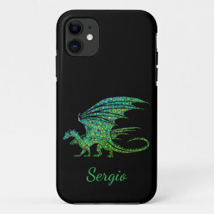 Amazing Green Mosaic Dragon iPhone 11 Case