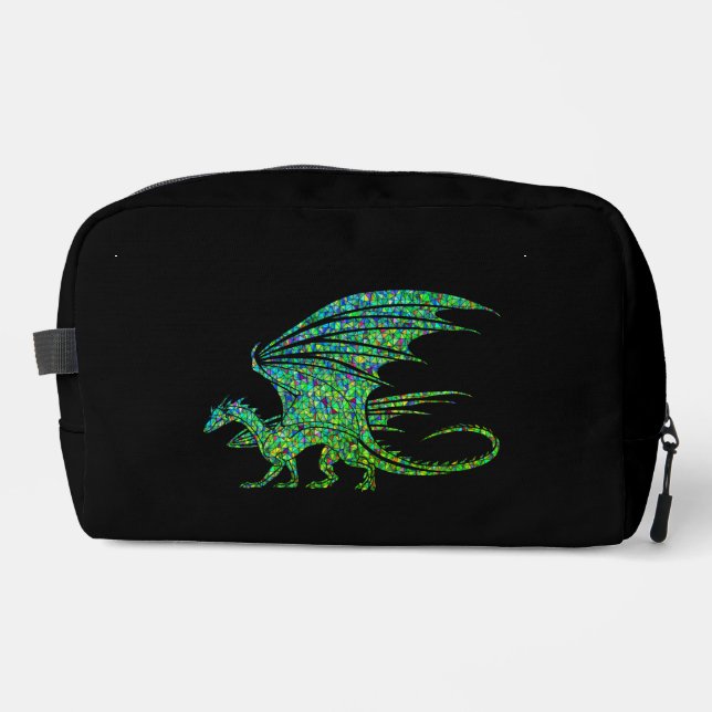 Amazing Green Mosaic Dragon  Dopp Kit (Front)