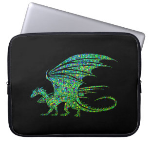Amazing Green Mosaic Dragon  Laptop Sleeve