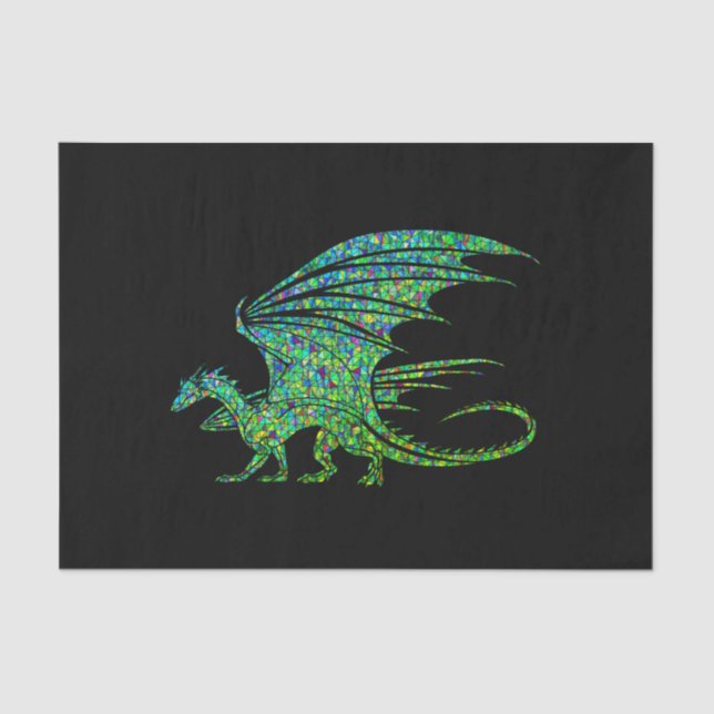 Amazing Green Mosaic Dragon  Tissue Paper (Front)