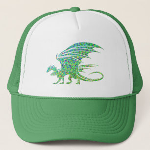 Amazing Green Mosaic Dragon Trucker Hat