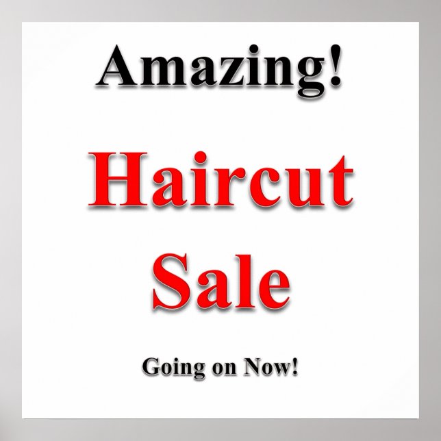Amazing Haircut Sale Poster Matte (Front)