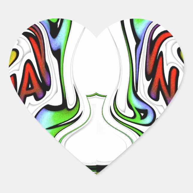 Amazing Hakuna Matata Whirl Art Print Heart Sticker (Front)