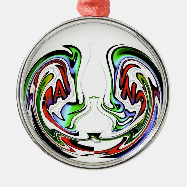 Amazing Hakuna Matata Whirl Art Print Metal Tree Decoration (Front)