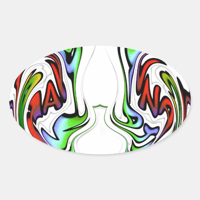 Amazing Hakuna Matata Whirl Art Print Oval Sticker (Front)