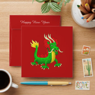Amazing Hand Drawn Chinese Dragon Envelope